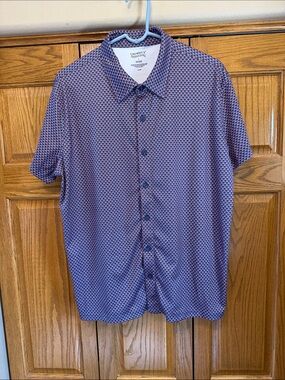 Daniel Cremieux Purple-Blue Geometric Short-Sleeve Button-Down Shirt